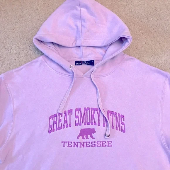 Great Smoky Mountains Tennessee Hoodie Sweatshirt Adult Large Oversized Purple - Picture 2 of 8